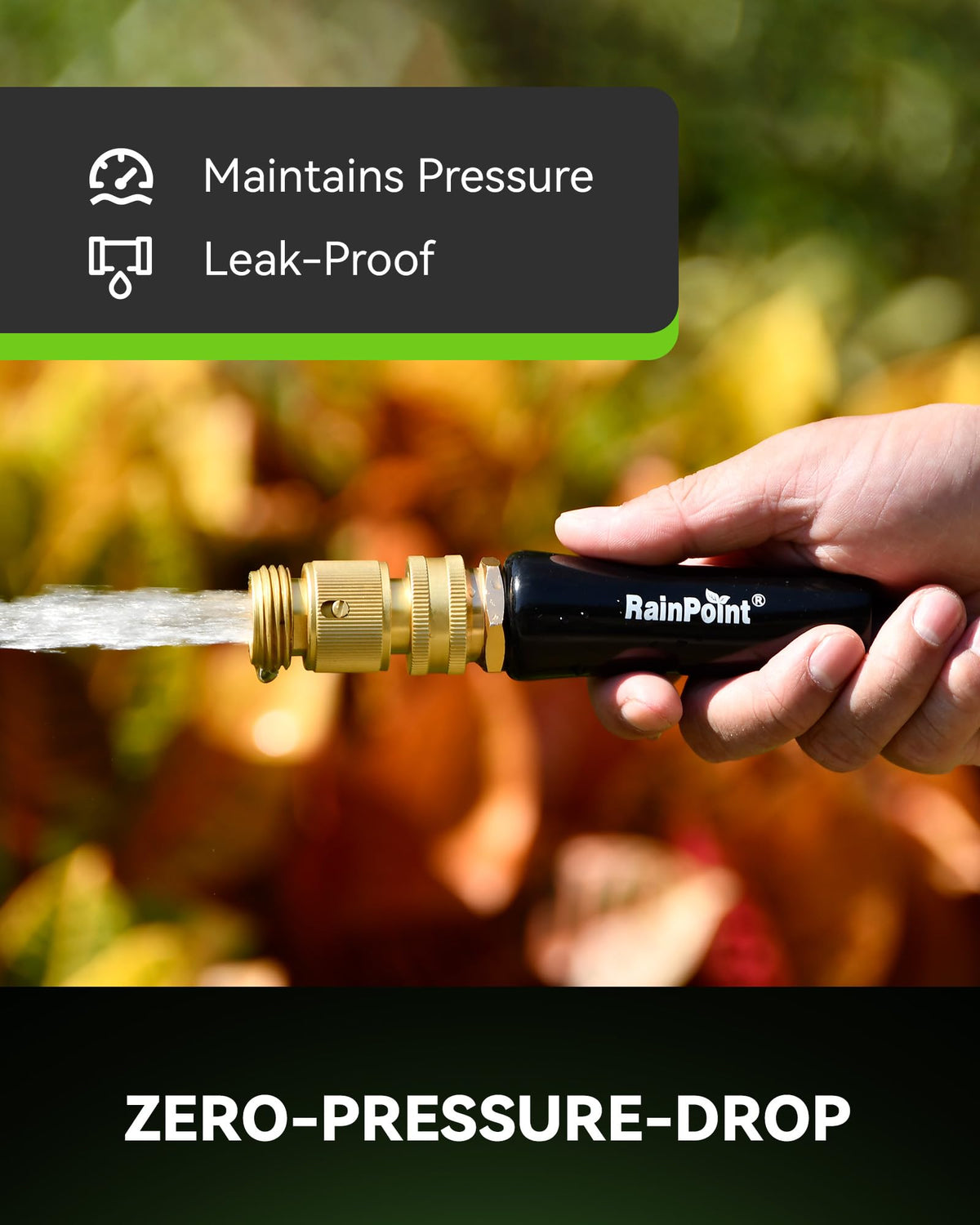 RainPoint Quick Connect Hose Fittings 3/4" GHT - Solid Brass Garden Hose Connectors, No-Leak Design & Universal Fit for Instant Connection (6 Sets)