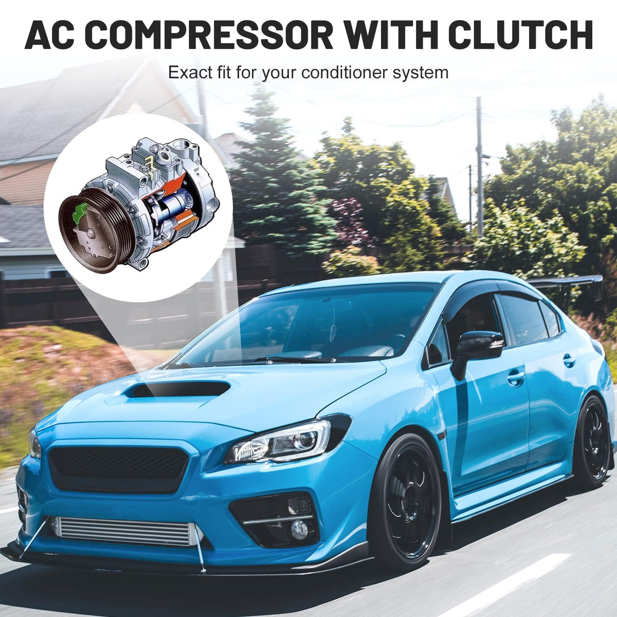 New AC Air Condition Compressor w/Clutch for Hyundai Accent 2012-2017 1.6L (ONLY Automatic Temperature Control, no Manual), for Kia Rio 2012-2017 1.6L, for CO20765C, DVE12 Style