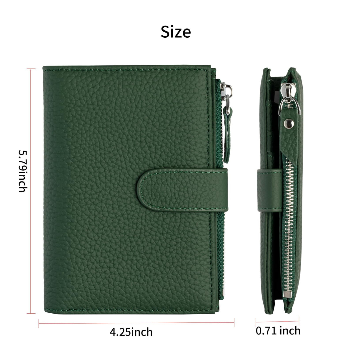 ilovever Passport wallet and Card Slot Combo RFID Blocking Slim Leather Travel Passport Wallet for Men and Women with Zippered Coins Pocket Passport holder, Green