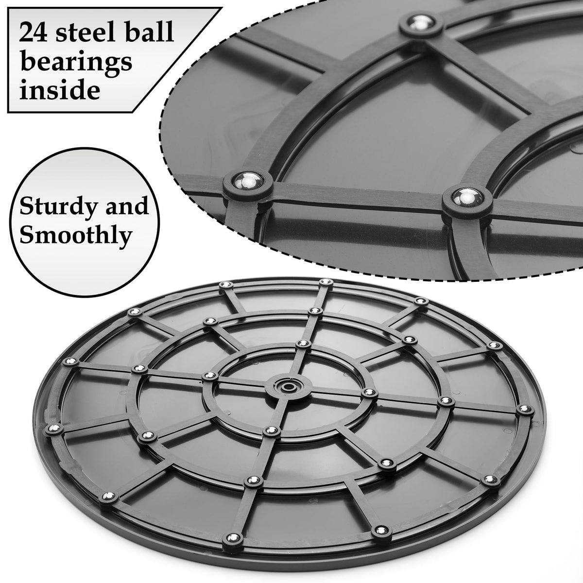 Famgee 16 Inch Lazy Susan Turntable Heavy Duty Rotating Swivel Stand Lazy Susan with Steel Ball Bearings for Flat Panel Monitors, Computer, TV, Speakers, Bonsai, Statue, Cabinet Organizer