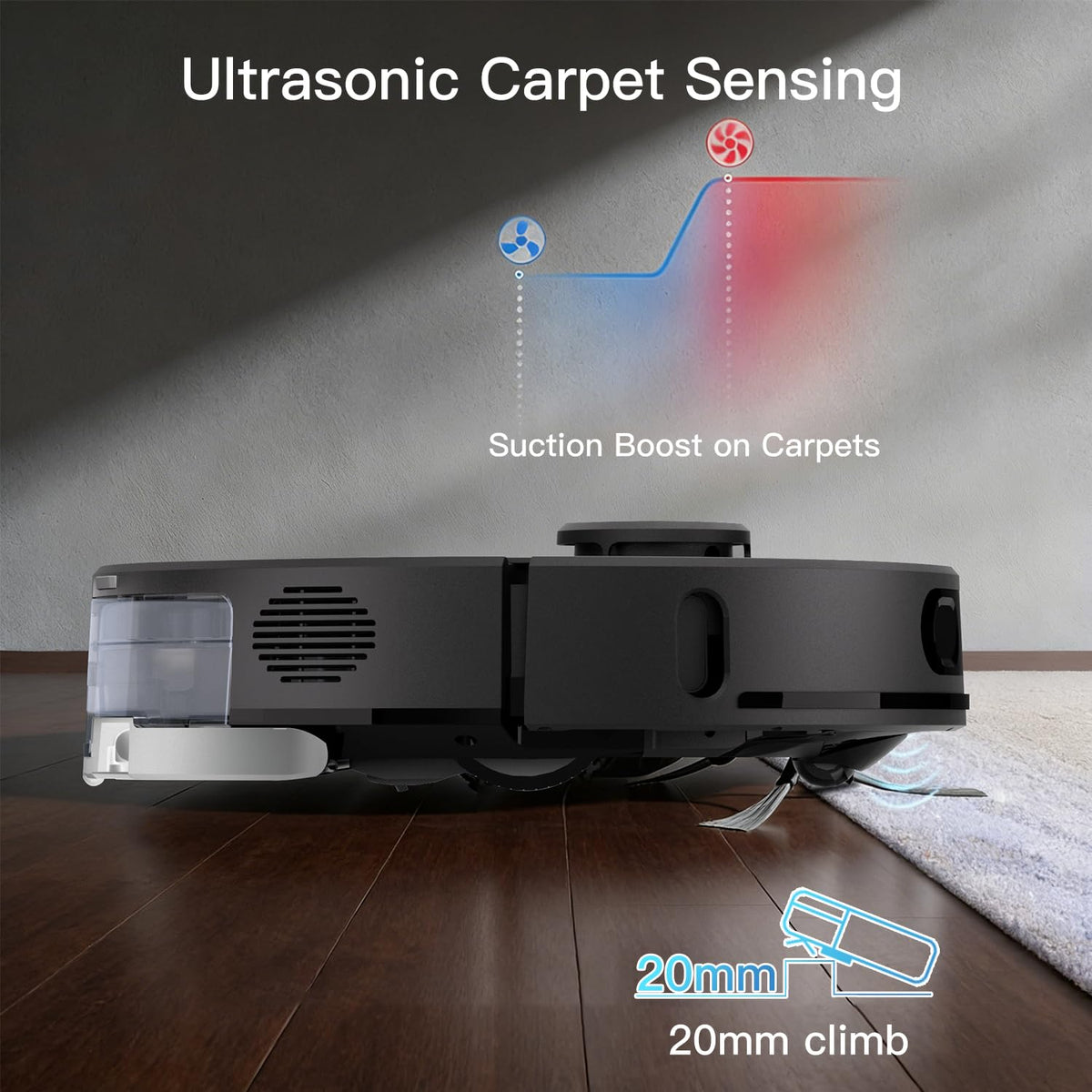 Robot Vacuum and Mop Combo,Up to 8000Pa Suction,Robot Vacuum Self-Emptying,70-Day Hands-Free Cleaning 220 Min Runtime LiDAR Navigation, Home Mapping, Ideal for Pet Hair, Hard Floors, Carpet-Black