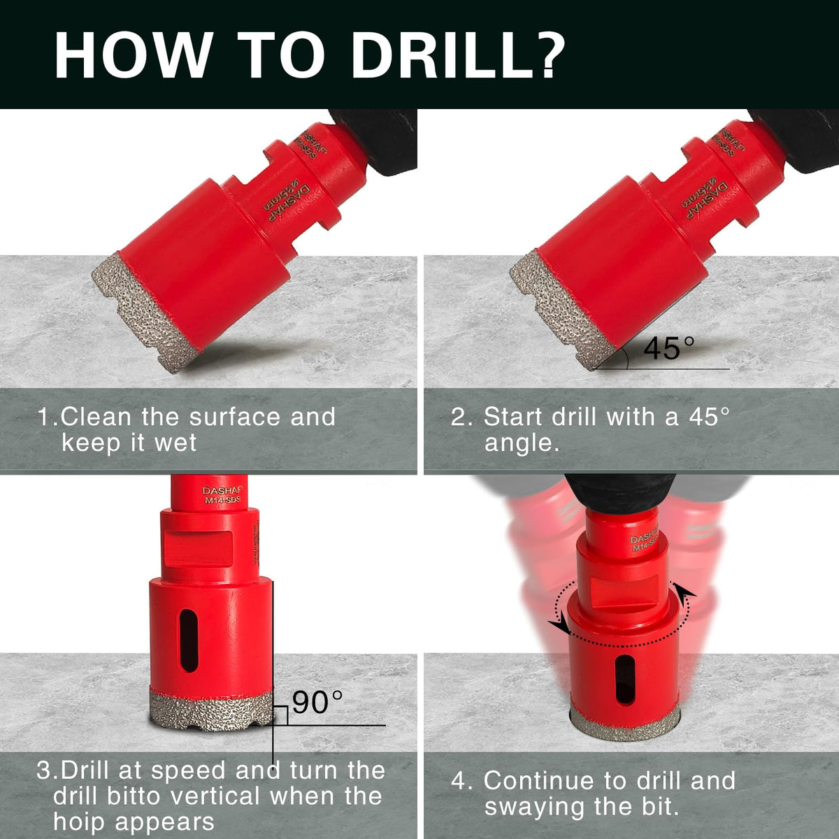 Diamond Hole Saw Kit,14 PCS Porcelain Tile Drill Bits Set 6/6/8/19/25/35/51/75/100mm,Diamond Core Drill Bits Set for Ceramic, Granite,Porcelain