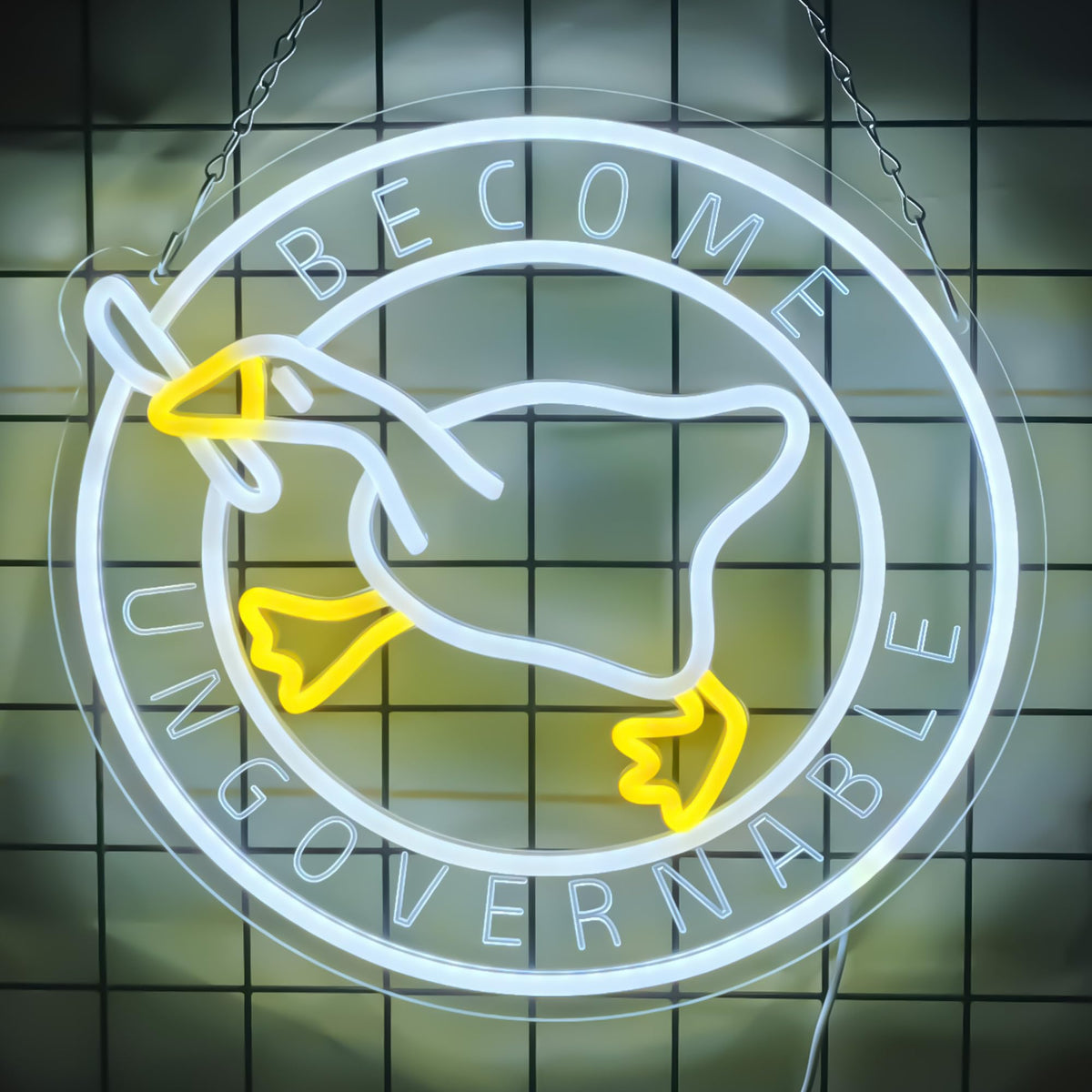 Murder Duck with Knife Neon Sign Untitled Goose Neon Light for Room Decor, Become Ungovernable LED Duck Signs for Wall Decor Game Room Man Cave Birthday Funny Neon Light Sign Gifts 13.4x12.6 In