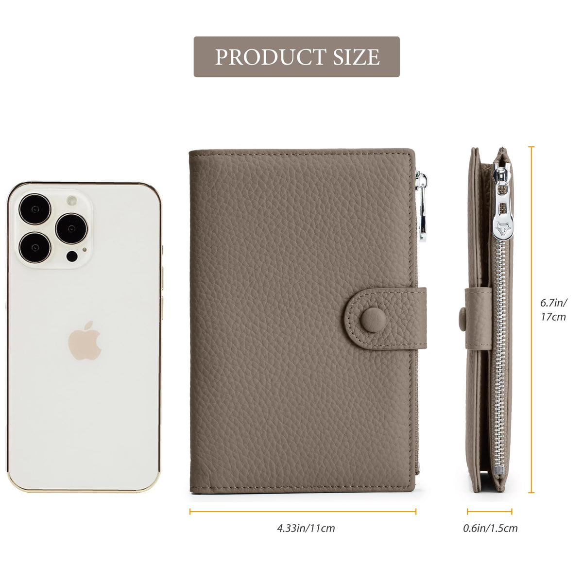 Leather Passport Holder for Travel Women, RFID Passport Wallets, Compact Travel Wallet with Zippered Coins Pocket and SIM Slots, Ladies Passport Cover