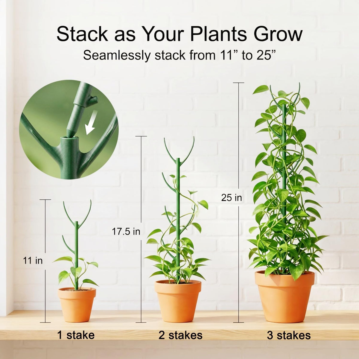 30-Pack Monstera Plant Support Stakes - Stackable Sticks for Indoor Plants up to 67" - Outdoor Garden Poles & Trellis with Tape & Twist Tie for Climbing Vines