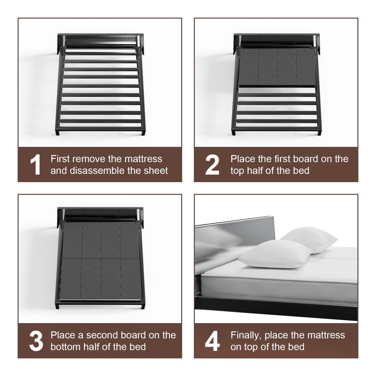 Breathable, Noise Minimizing, Moisture Resistant Bunkieboards,Low Profile Bed Support,Large Double Bed 10mm Bunkie Board, Full Size 54x75''