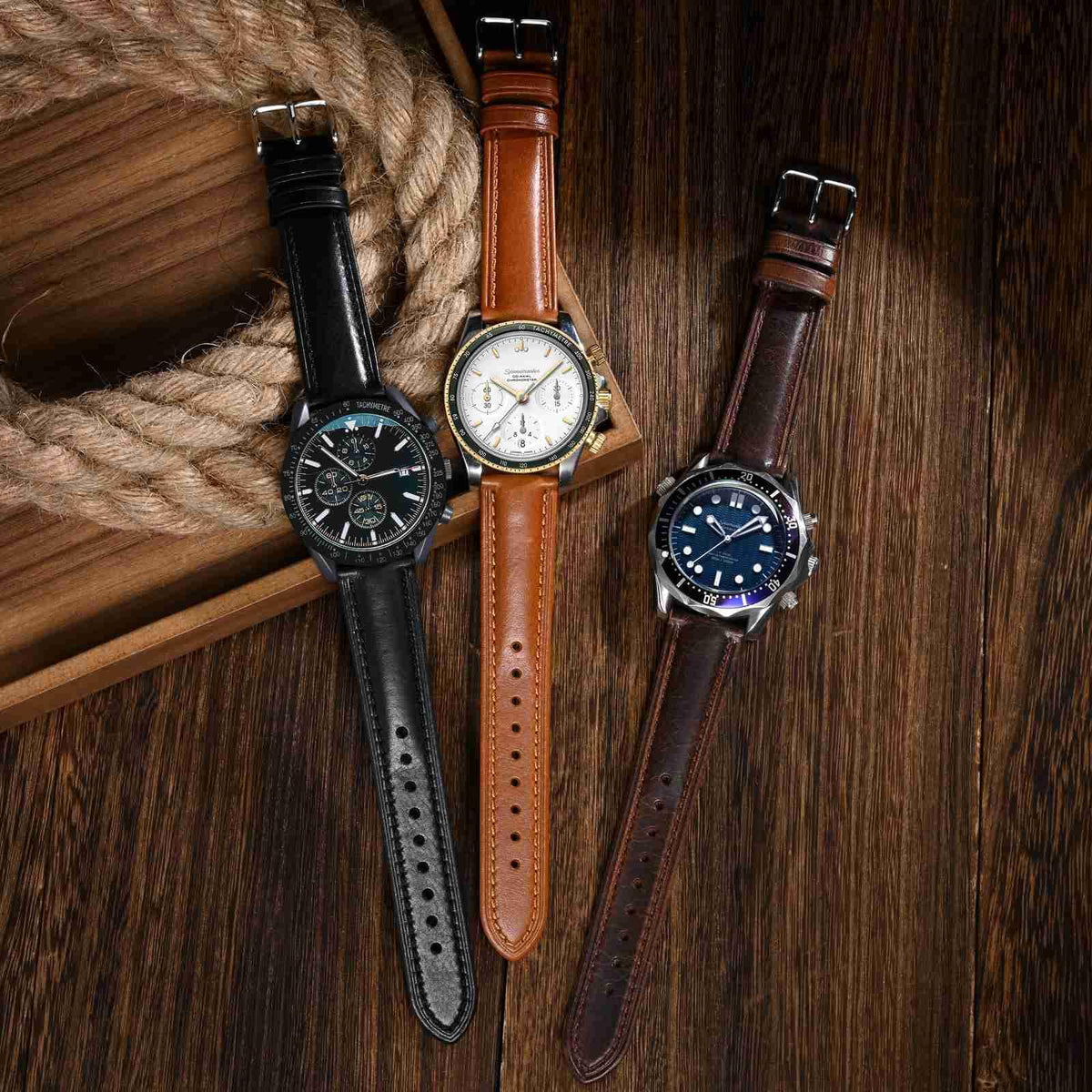 BISONSTRAP Retro Leather Watch Straps for Men, Oil Waxed Calfskin Replacement Band, Quick Release, 18mm, Toffee Brown (Silver Buckle)