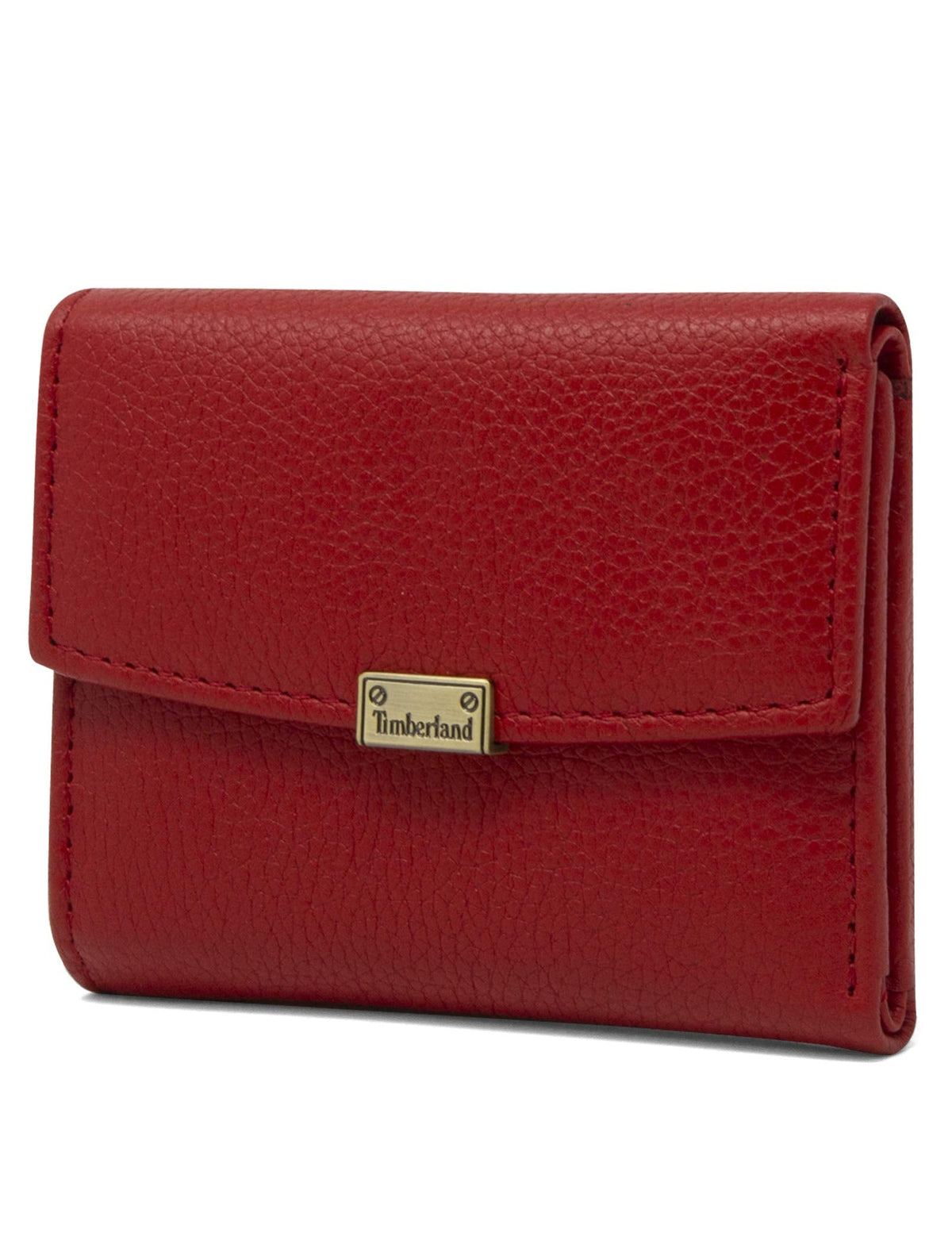 Timberland Women's Leather Rfid Small Indexer Snap Wallet Billfold, Red, one size