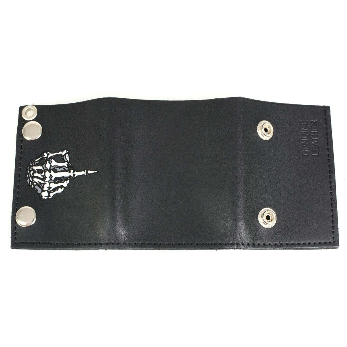 Milwaukee Leather Men's Genuine Leather Tri-Fold Biker Wallet w/Anti-Theft Stainless Steel Chain - 4 Inch
