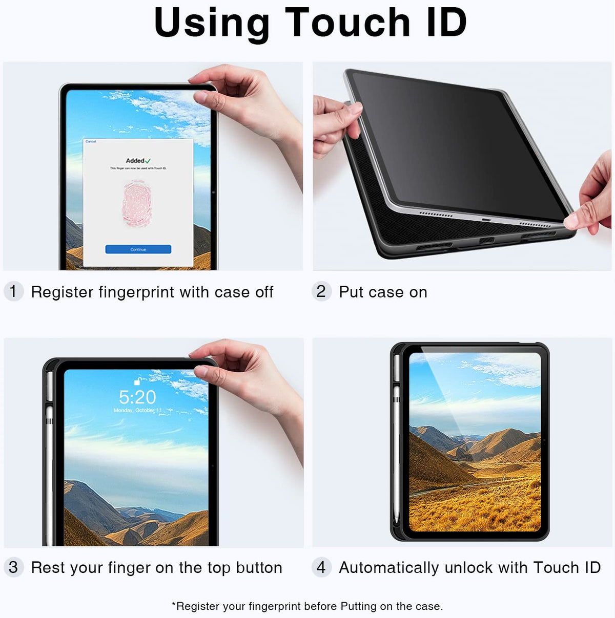 Antbox Case for iPad (A16) 11th Generation 11'' 2025/iPad 10th Generation 10.9'' 2022 with Built-in Pencil Holder Auto Sleep/Wake Function PU Leather Smart Cover (Black)