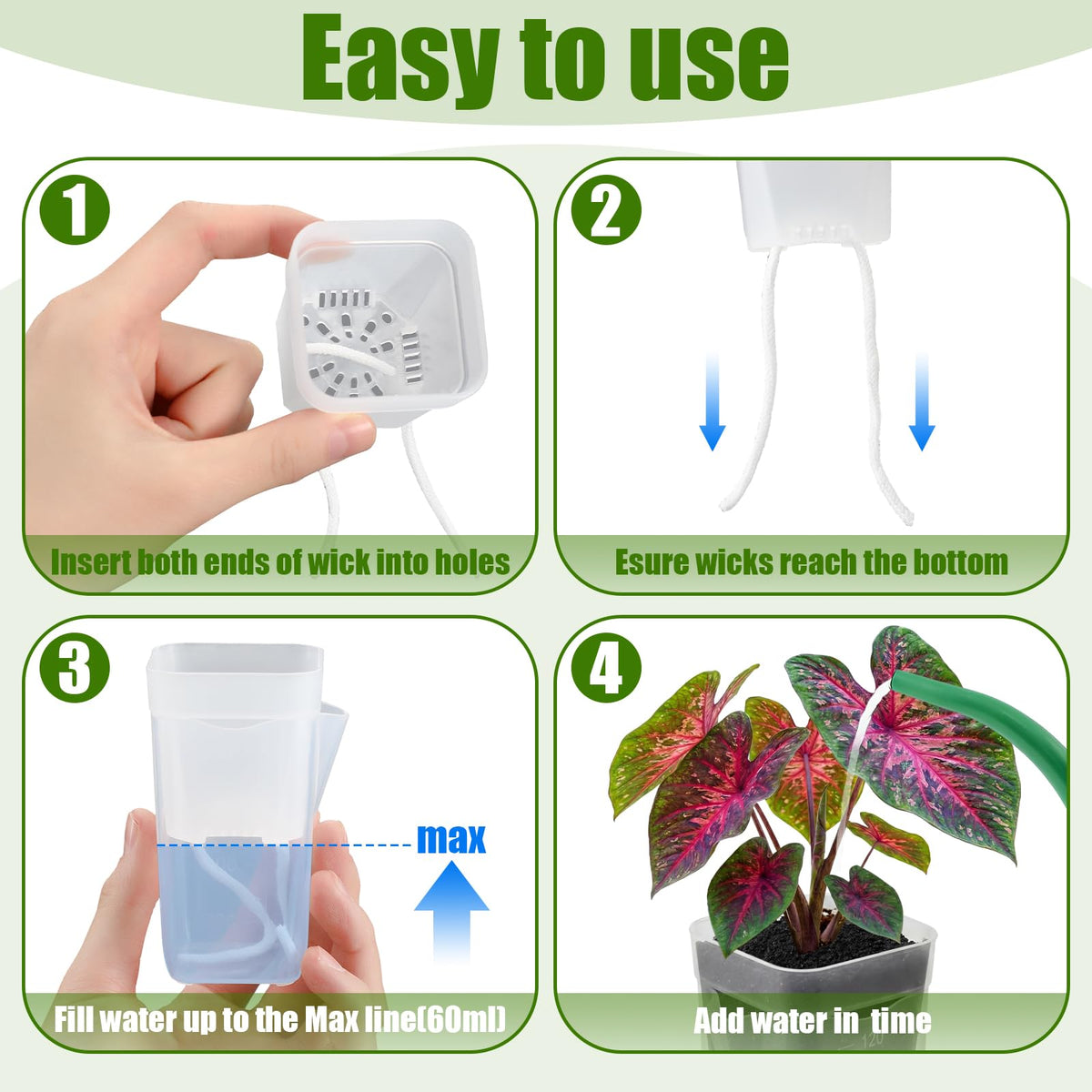 LemonRoad 20 Pack 2" Small Self Watering Pots for Indoor Plants with 20 Plant Label Mini Clear Plastic Planters with Water Level and Drainage Holes for Propagation, Succulents, and African Violet