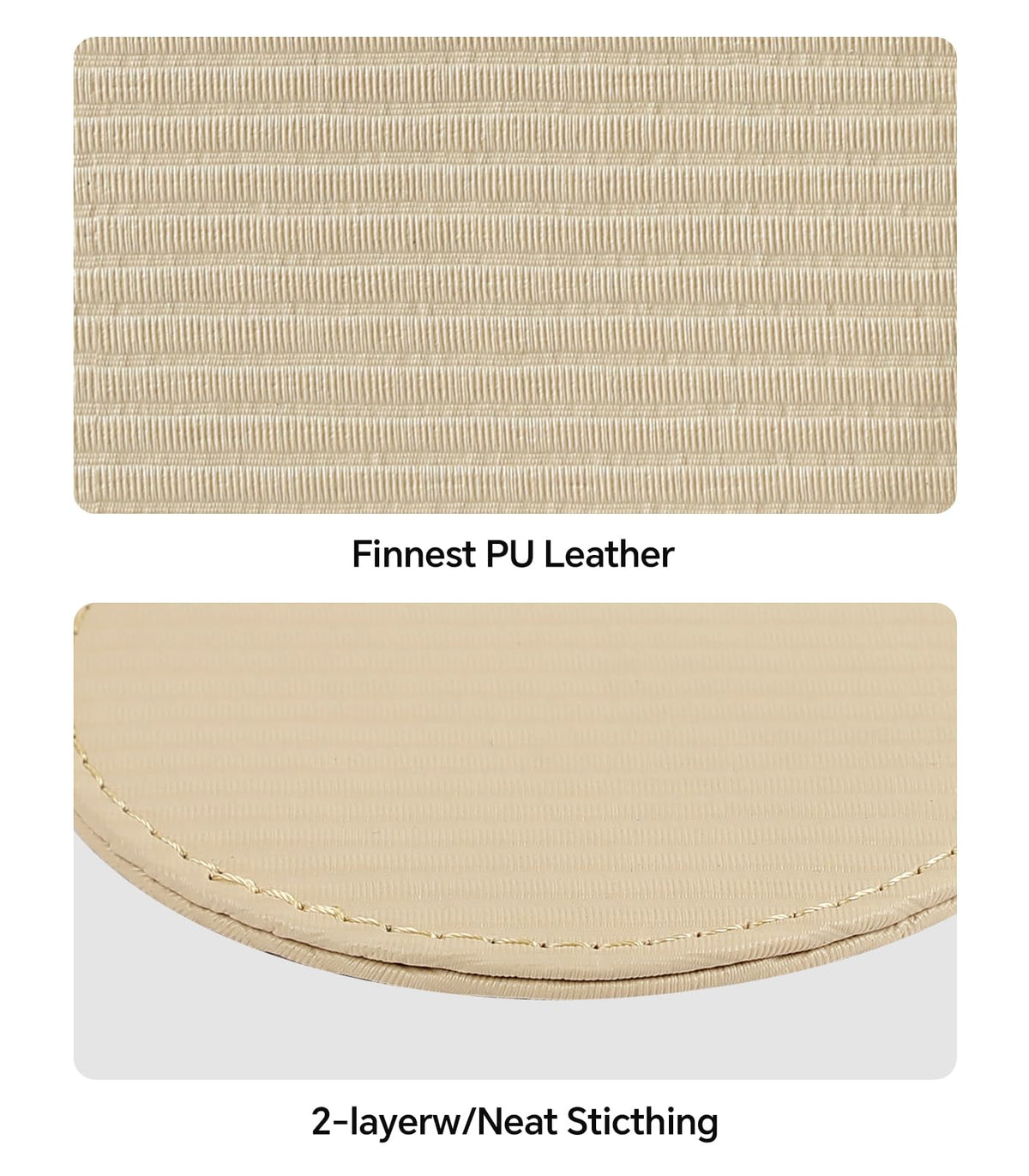 Leather Coasters Set of 6 with Holder, Tabletop Protection, Coffee Table & Bar Decoration, Modern-Style Drink Coasters Suitable for Home Dining Tables & Kitchen Accessories (Beige Stripe)