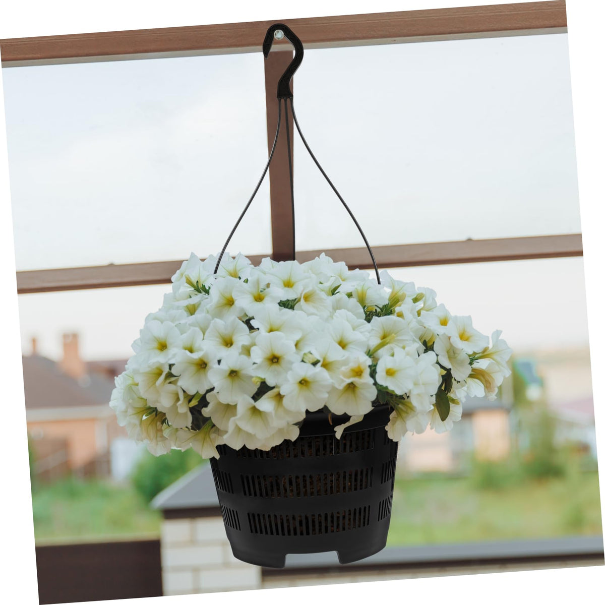 Happyyami 5 Sets Hanging Plant Pot Plastic Orchid Planter with Hook Root Controlling Pot for Indoor Outdoor Balcony Patio Garden Home Decorations