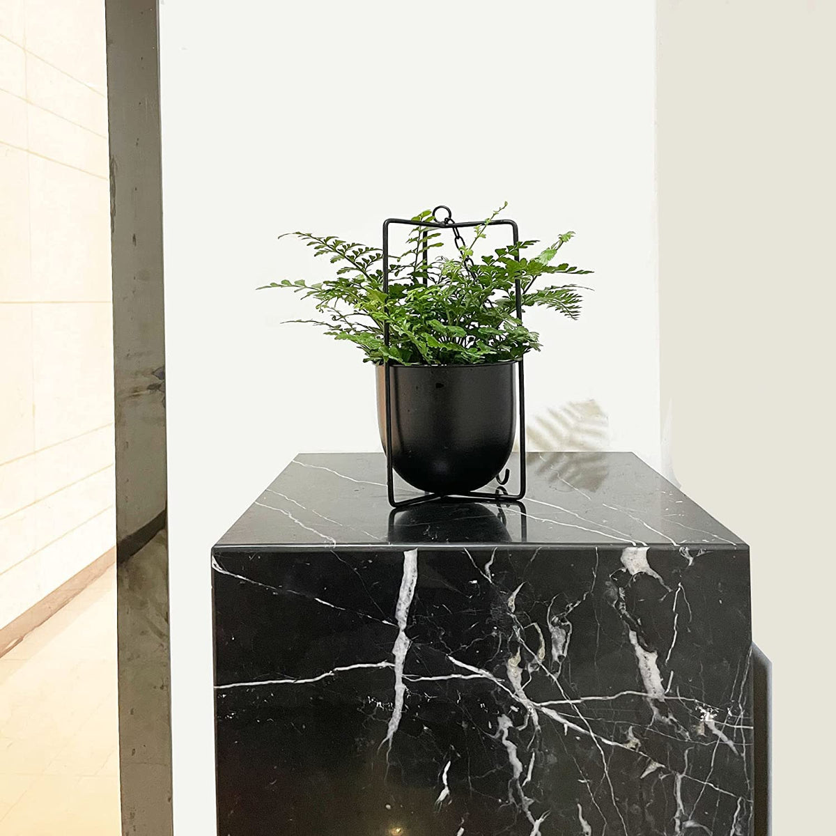 JUSUFU Metal Plant Hanger,Hanging Planters Indoor Hanging Flower Pots (Black)