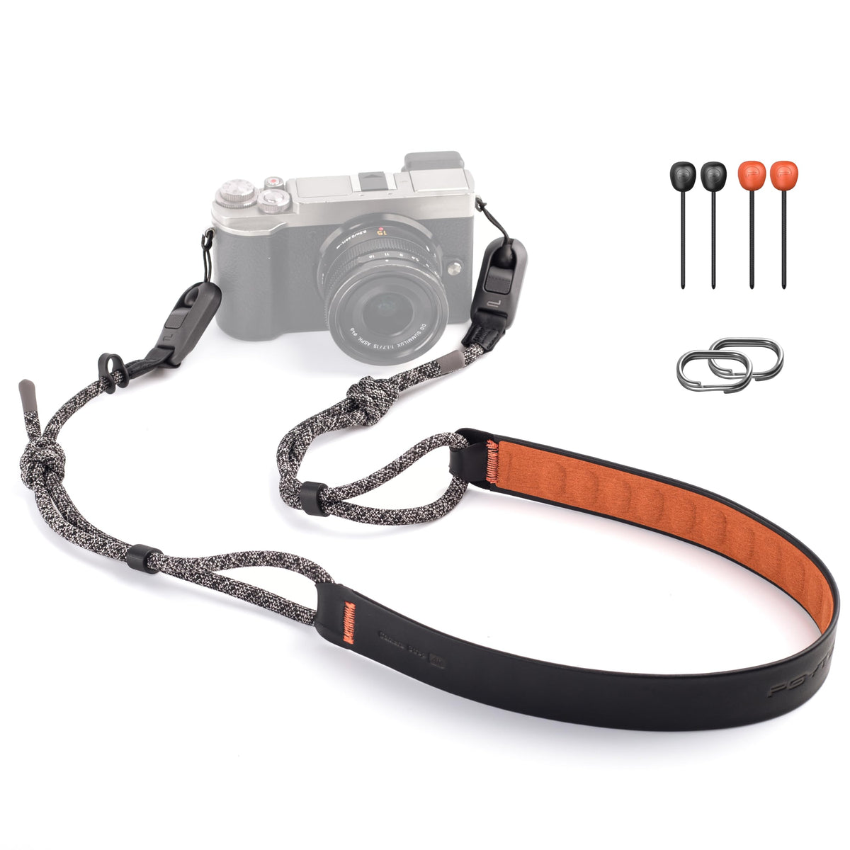 PGYTECH Camera Shoulder Strap Air for Mirrorless Quick Release Camera Strap Leather-like Surface with Braided Ropes Adjustable Neck Strap Light for Sony ZV-E10 for Canon G7 X, Night Black