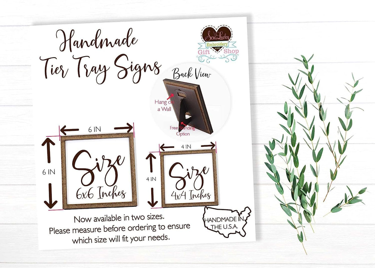 Farmhouse Cow Watercolor Sign - Tier Tray Sign - Wooden Sign - Wood Sign - Shelf Sitter - Home Decor (4" x 4")