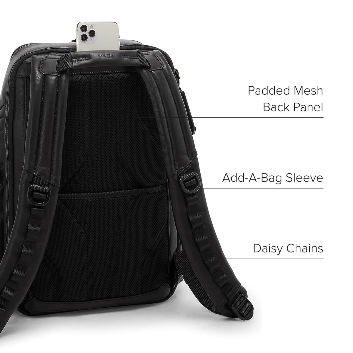 TUMI - Alpha Bravo Search Backpack - Laptop Backpack for Men & Women - Backpack for Work & Travel - 17.0" X 14.0" X 8.3" - Black Leather
