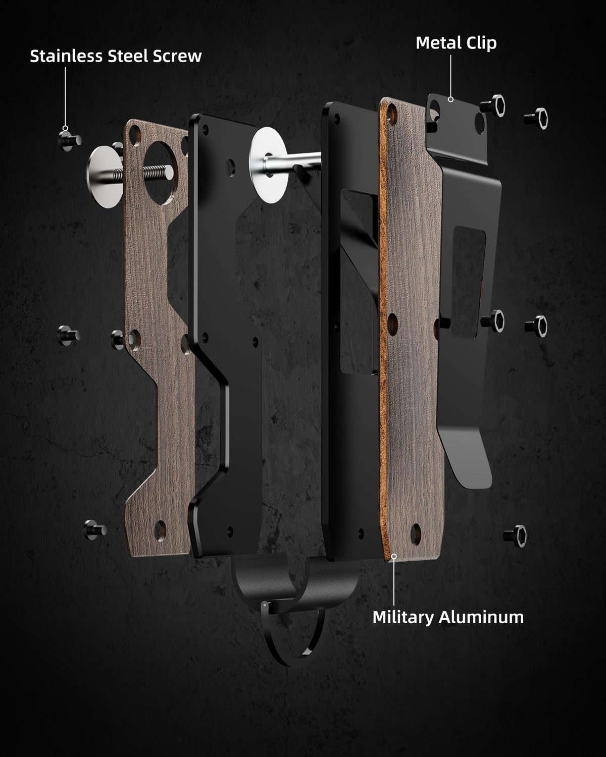 MINBERAND Key Organizer Compact Key Holder Metal Key Chain Minimalist key case key holder for keychain Secures 1-5 Keys