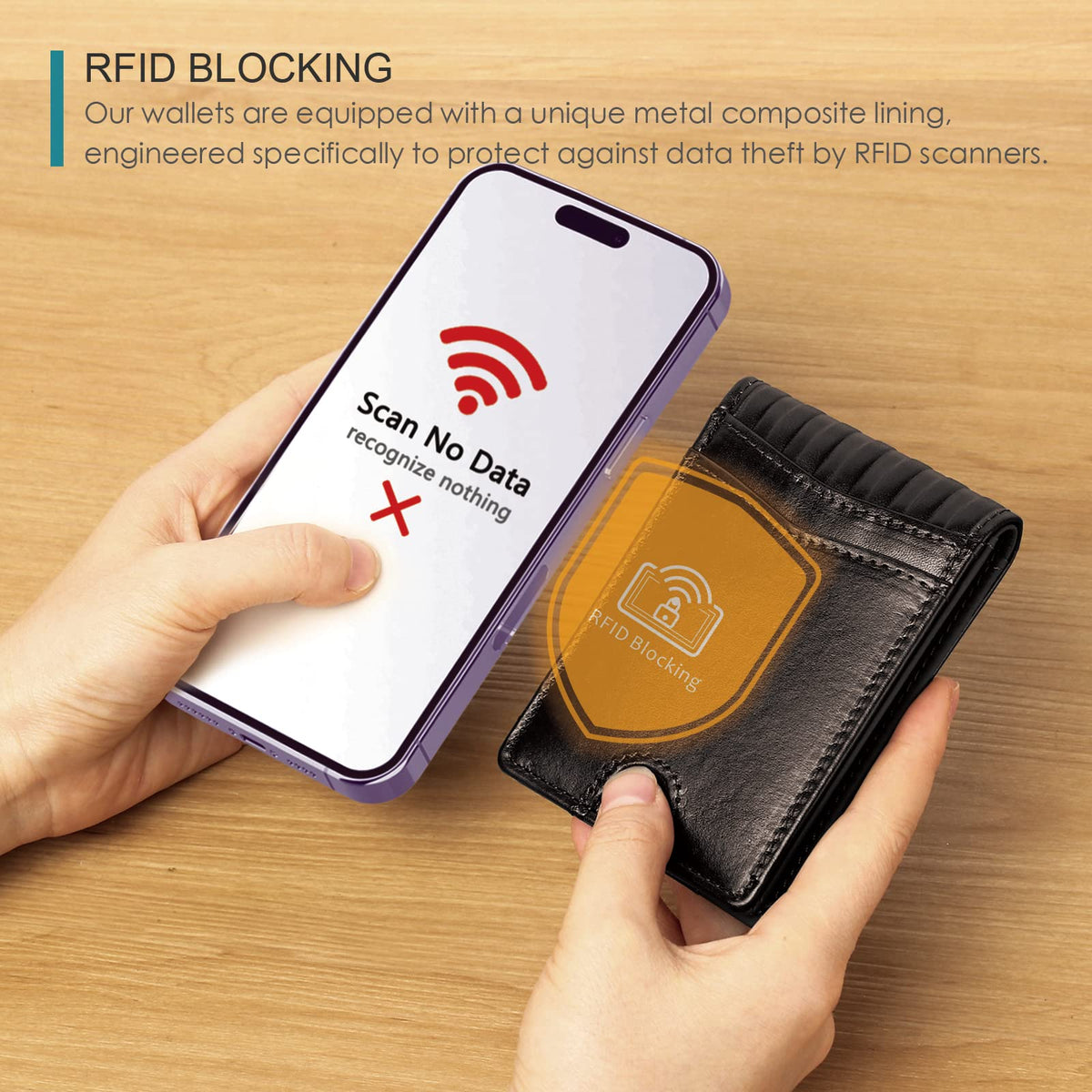 Pefiam Full Grain Leather Wallets for Men, Bifold Wallets for Men, Mens Leather Wallets with 12 Slots, RFID Blocking, Gifts for Men (USA Flag, Black)