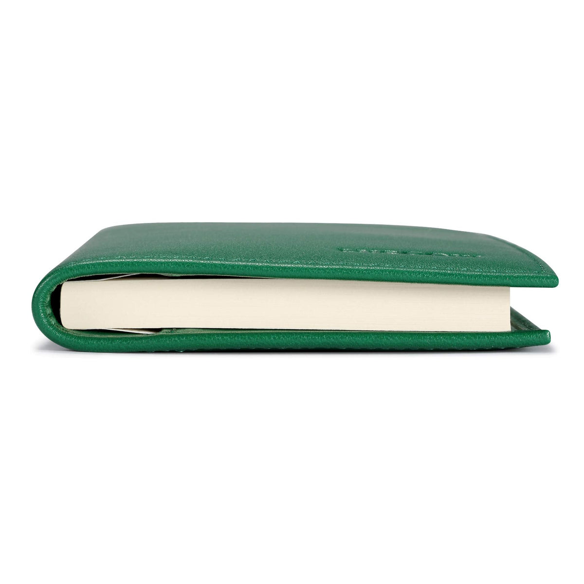 HISCOW Minimalist Checkbook Cover - Full Grain Leather (Premium Green)