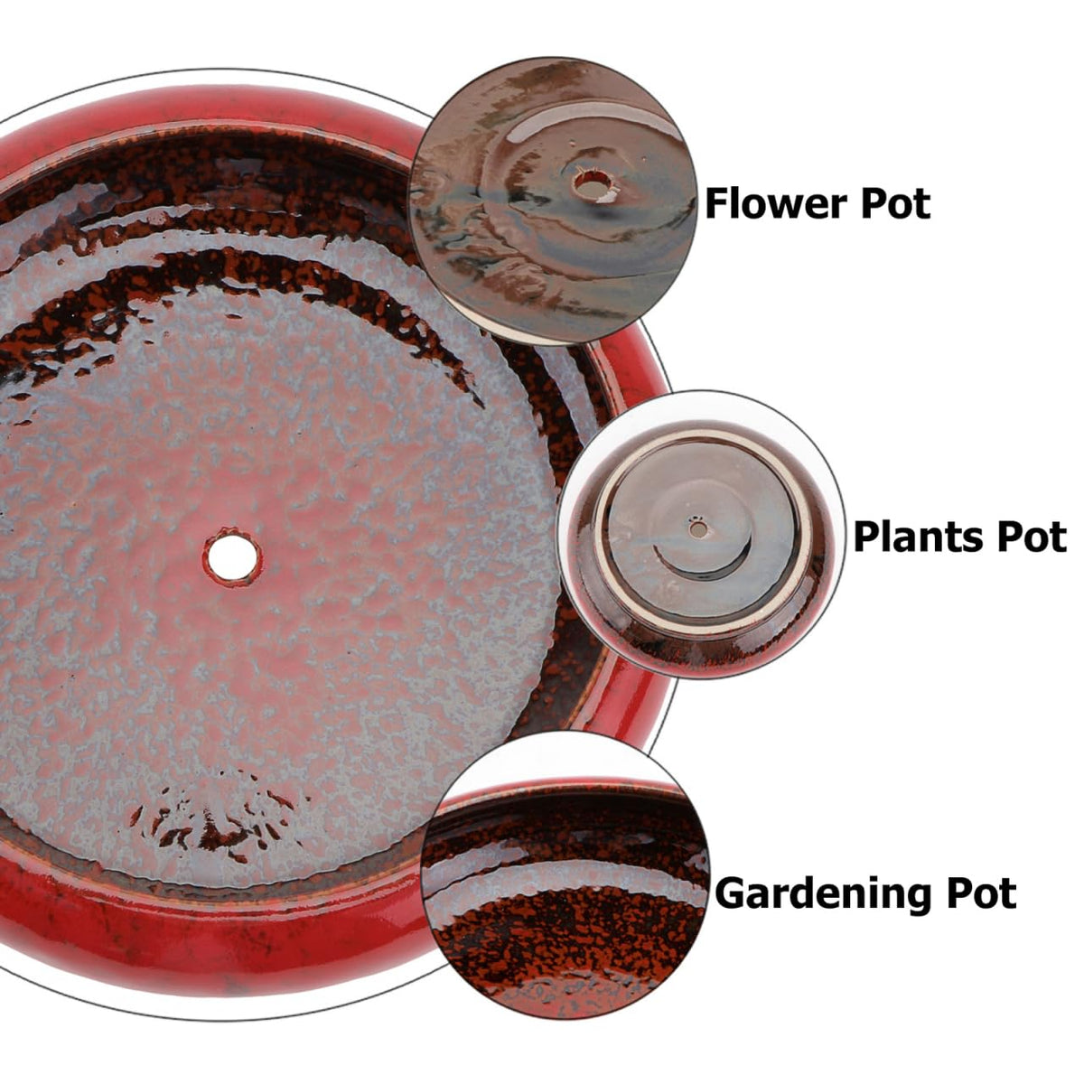 Toddmomy Ceramic Hydroponic Flower Pot 7.28 Inch Succulent Planter Bowl for Indoor Balcony Garden Supplies and Creative Plant Decor