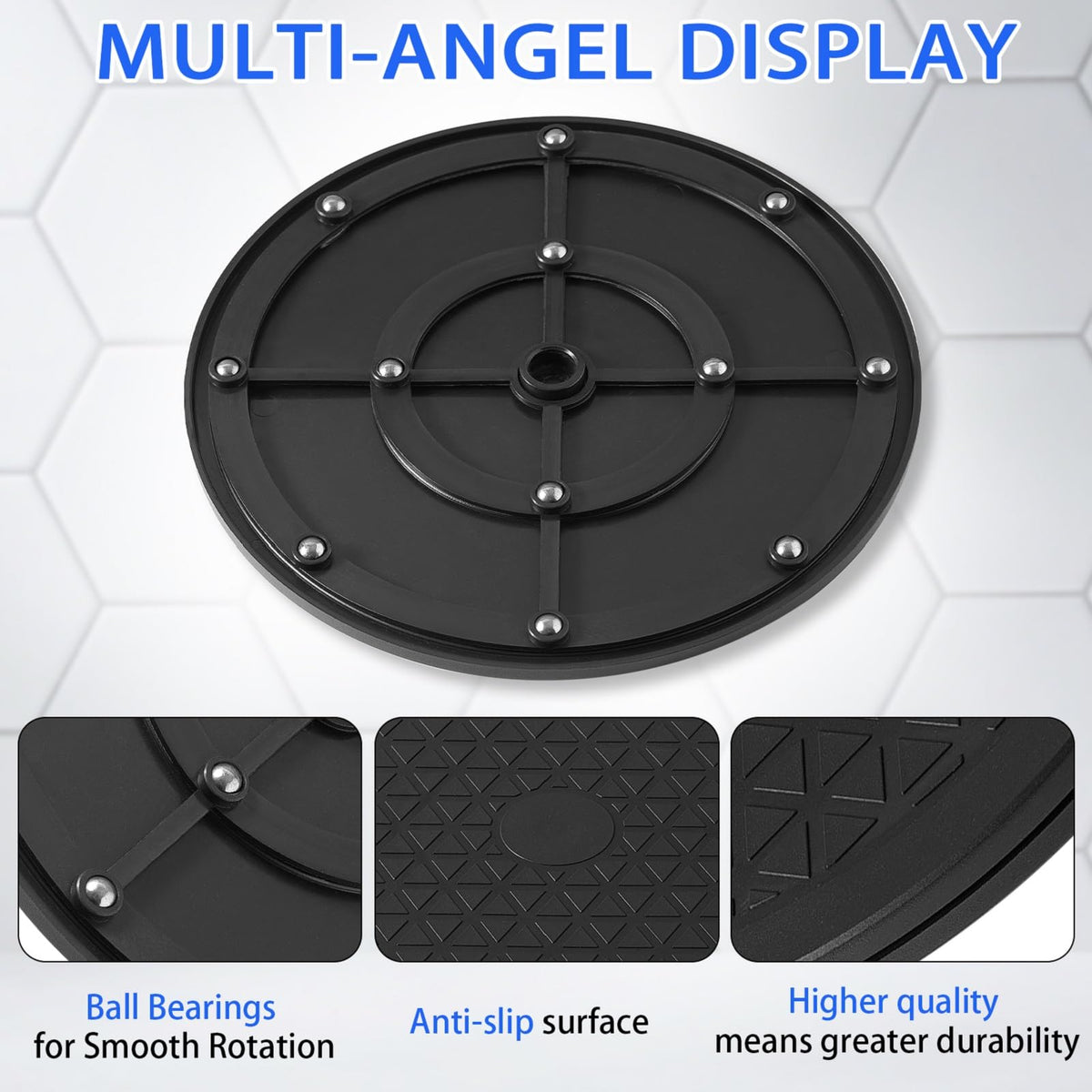2 Pcs Multi-use Heavy Duty Rotating Swivel Stand - Lazy Susan with Steel Ball Bearings for Model Base/Rotating Plants/Crafts Stand Monitor/Big Screen TV/Monitors/Potted Plants (8 Inch)