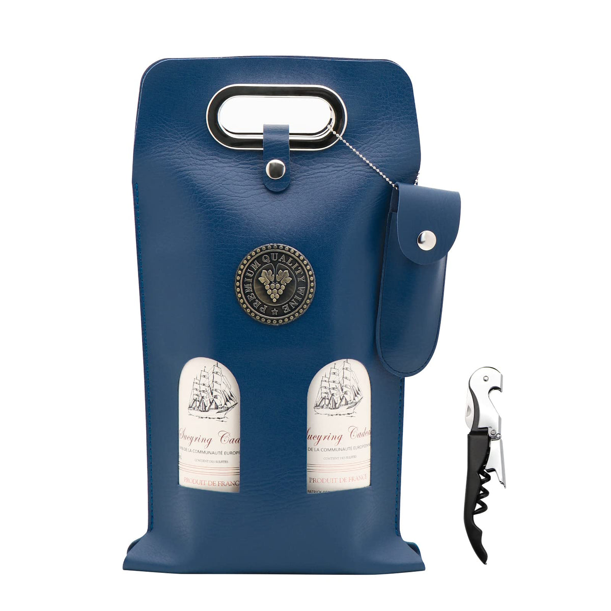 DIWNELEM Leather Wine Bag Leather Wine Gift Bags with Wine Opener Wine Tote Carrier Bag Wine Bottle Bags for Wedding, Birthday,Travel, Parties,Christmas