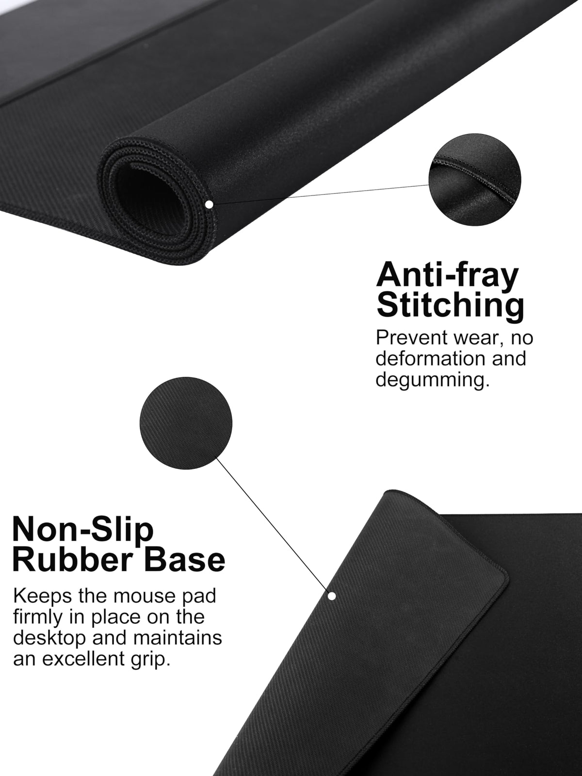 TopMade Wireless Charging Mouse Pad, Waterproof Gaming Mousepad with Ultra-Smooth Surface, Non-Slip Base, 31.5"x15.75" XXL Large Desk Pad, Classic Black Computer Desk Mat for MacBook, PC, Laptop