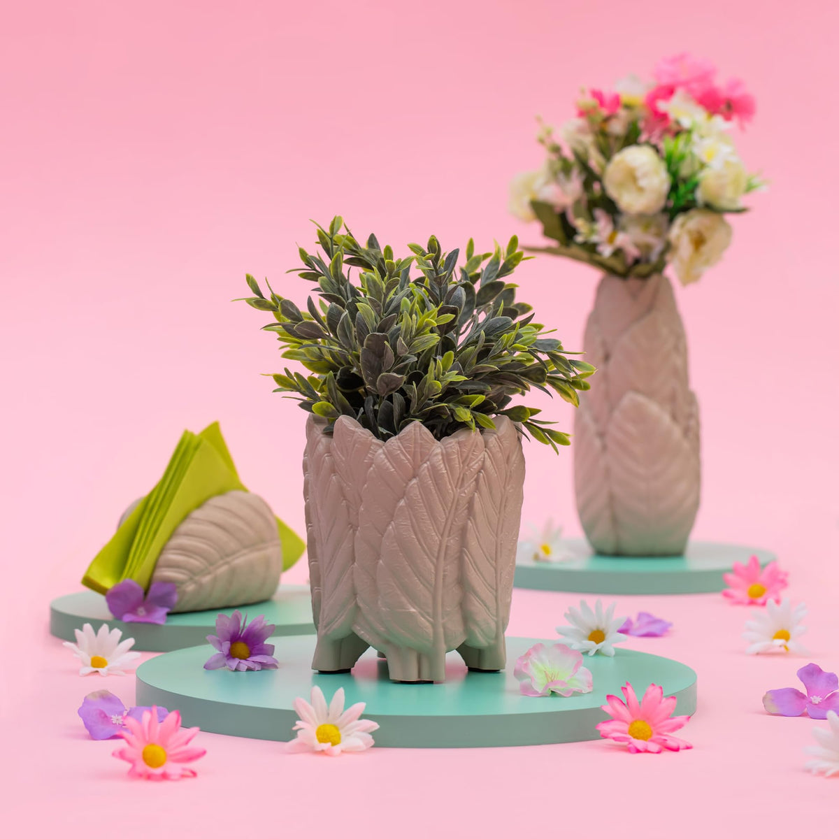 CONCRETTE Flower Pot 135 x 135 x 160 mm, Diameter 10 cm, Concrete Flower pots, Indoor Flower pots, Plant pots, planters, Plant Planter