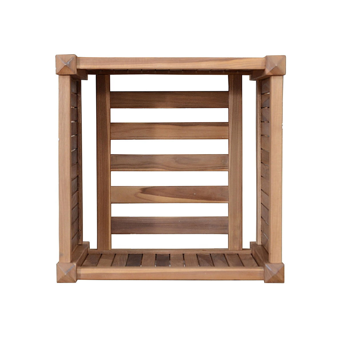 HomeRoots 18" Natural Solid Wood Indoor Outdoor Square Planter Box