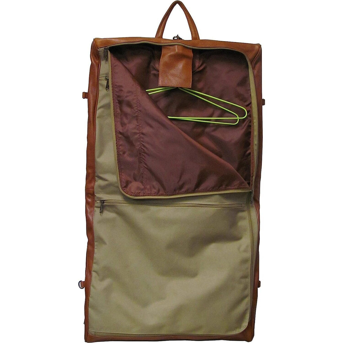 Maykoosh Leather Garment Bag - Top Grain Cowhide Three-Suit Travel Carry On