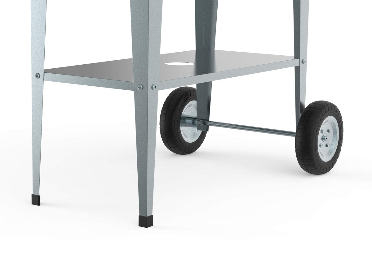 Herstera Raised Garden Bed with Wheels, Galvanized Steel Rectangular Elevated Planter Trolley with Cart Wheel & Drainage Hole, Ideal for Gardens, Indoor or Outdoor Patio/Porch, Silver