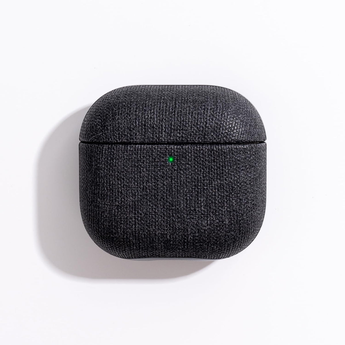 Tonghex for AirPods 4 Case | Slim Hard Cover Compatible with AirPods 4th Generation | Synthetic Canvas Leather | Full Drop Protection Cover with Lanyard | Air Pods 4 Case - Black