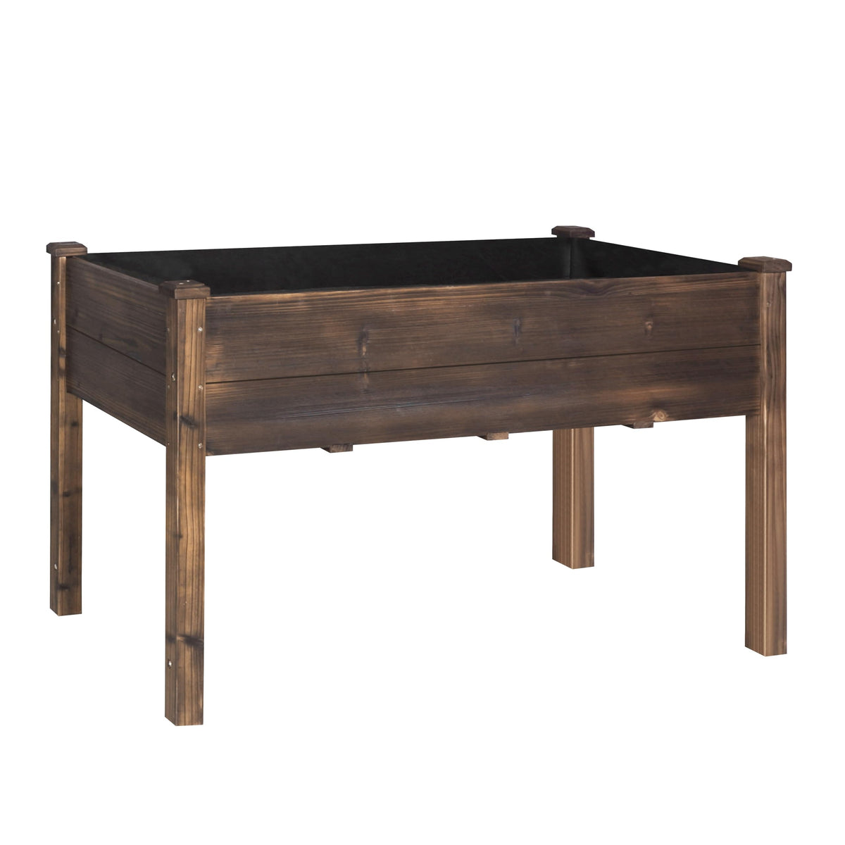 BlueWish Cedar Raised Garden Bed, 48" W x 24" D x 30" H Raised Garden Bed with Detachable Black Liner, 3 Drainage Holes, Planter Box for Outdoor, Patio, Backyard, Rustic