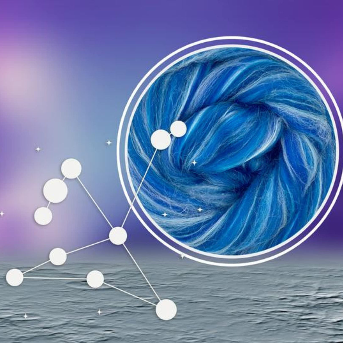 Revolution Fibers – Constellation Range Roving 12 Color Pack (300 Grams / 10.5 Oz) | Tonal Blend of 70% Dyed Merino and 30% Tussah Silk Combed Top | Fiber for Felting, Spinning
