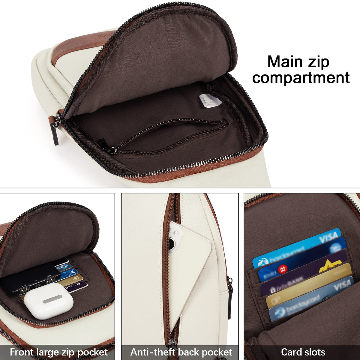 CLUCI Crossbody Bags for Women Men,Leather Sling Bag Cross Body Backpack for Woman Gifts for Women Birthday Unique