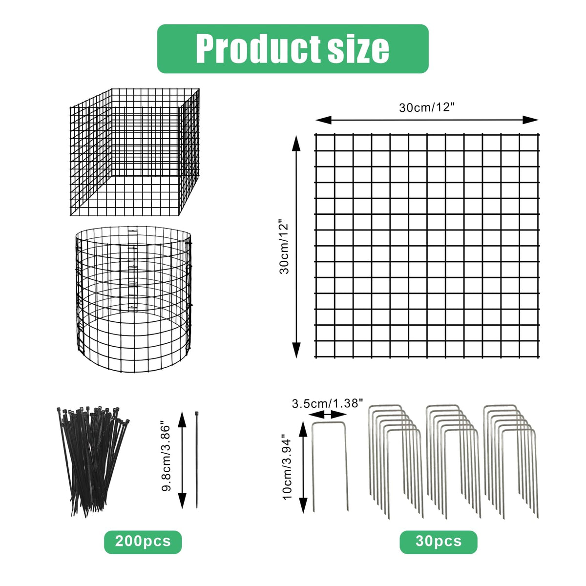 10 Pack Round Plant Protector from Animals, 30 Pcs 12 x 12 Metal Mesh to Keep Animals Out Wire Plant Protectors for Rabbits Chicken Duck Bunny Barricades for Garden Vegetable Flowers Protection