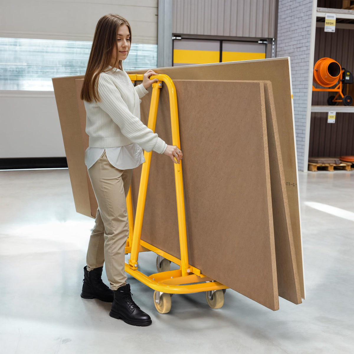 AUTOSAVER88 3000lbs Heavy Duty Drywall Cart, Drywall Sheet Cart, Heavy Duty Panel Dolly with 360° Swivel Wheels for Wall Panel, Sheetrock, Wood Panel, Ideal for Garage, Warehouse(45.3"L×22.4"W×46"H)
