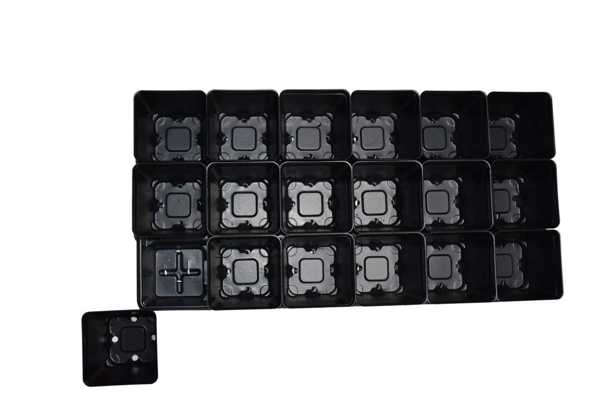 Landmark Plastics Set of 3 Trays Plus 54 POTS - 3.5" Square pots