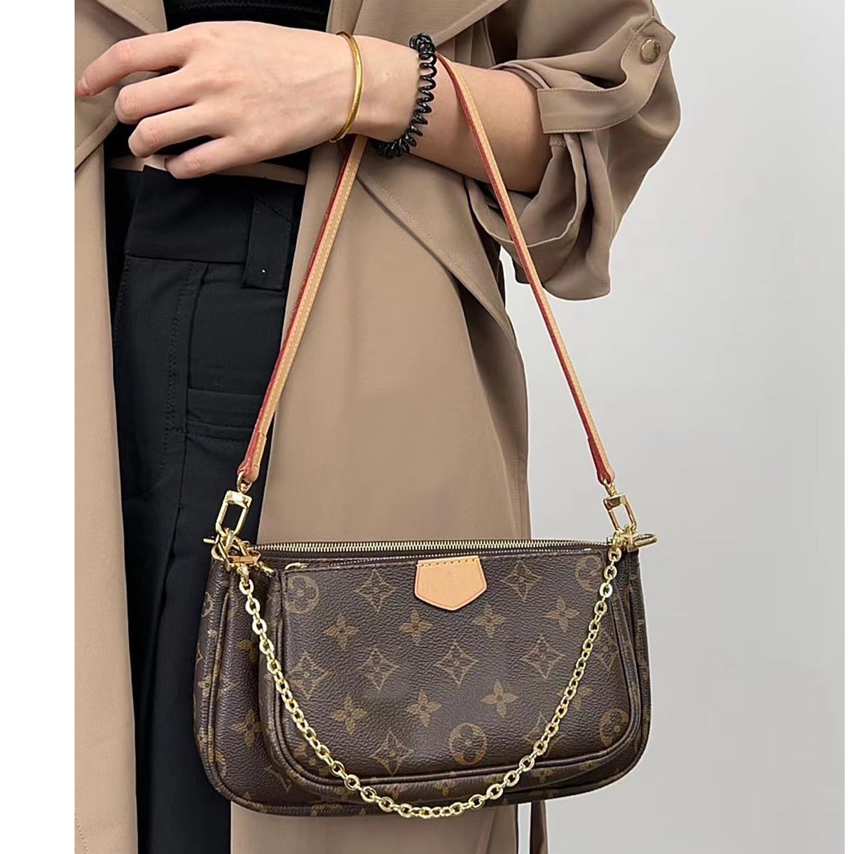 BEUDW Vachetta Leather Crossbody Strap for SPEEDY L V Handbag Replacement Shoulder Strap