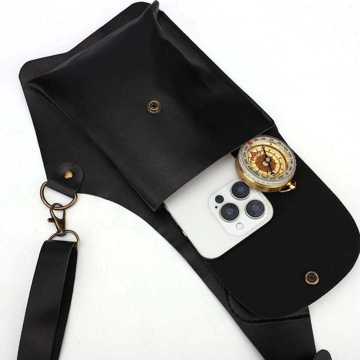 Sinbana Underarm Shoulder Bag for Men, Double Shoulder Waterproof Underarm Wallet with Adjustable Strap for Phone & Key (Black)