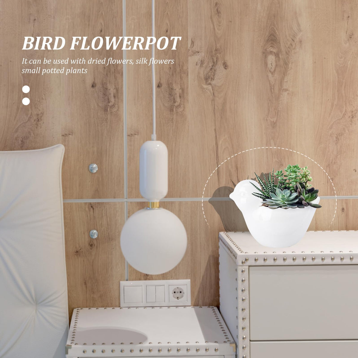 DRESSOOS Creative Bird Modeling Ceramic Succulent Flowerpot Unique Animal Planter Pot for Indoor Outdoor Home Office Garden Decoration for Small Flowers and