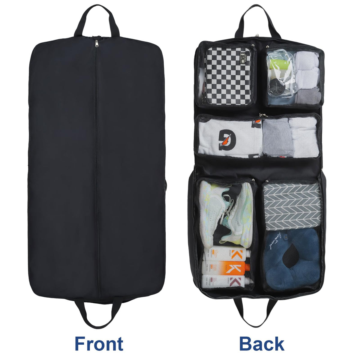 Edraco Garment Bag for Travel, Large Suit Travel Organizer Bag, Foldable Carry On Garment Bag