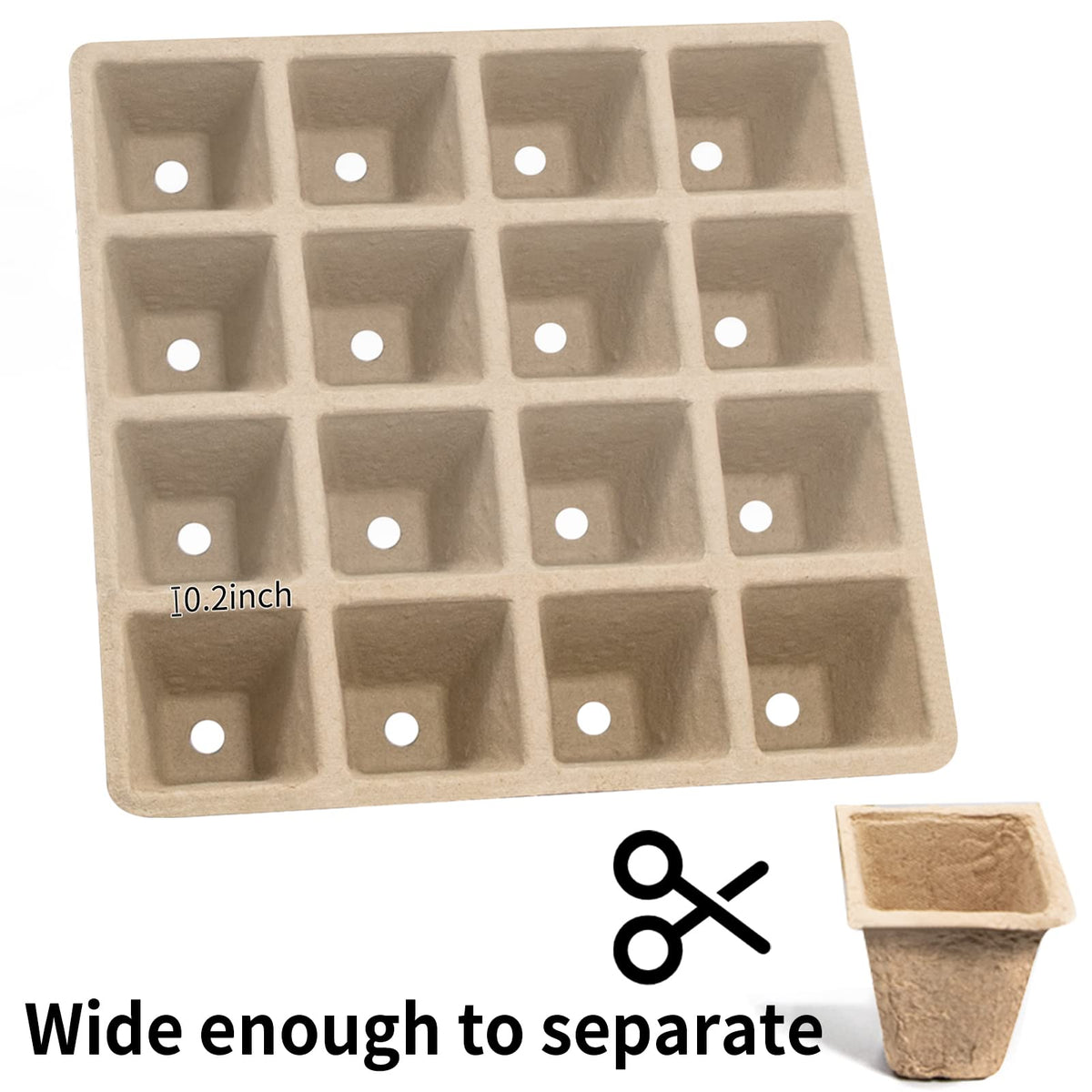 SYITCUN 160 Cells Seedling Starter Trays,10 Pack Starter Trays for Planting Seeds,Biodegradable Seed Starter Peat Pots,Bonus 100 Plant Labels,2 Transplanting Tools,1 Spray Bottle