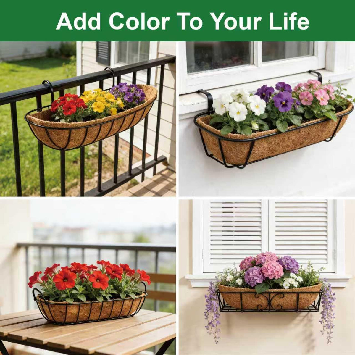 DONGXYTWH 2-Pack 24 Inch Coco Liners for Planters – Trough Coco Liner for Window Box, Fence Flower Baskets | Coco Liners for Hanging Baskets, Planter Box Liner, 24 Inch Coconut Liners for Planters.