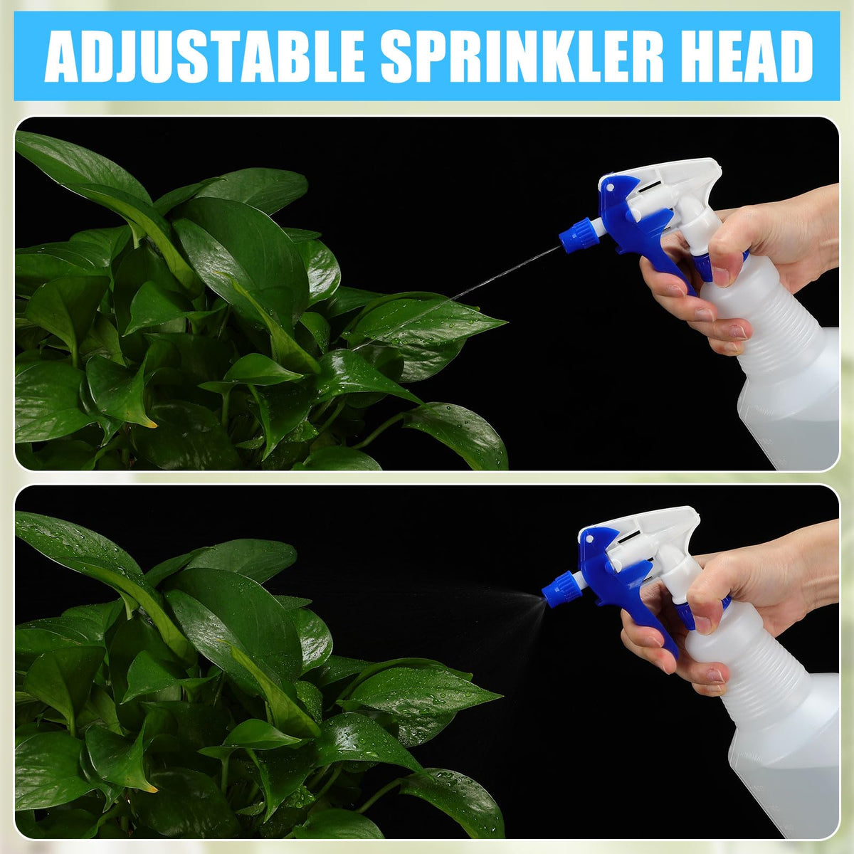 Eaasty 12 Pcs Plastic Spray Bottle 32 oz Bulk Heavy Duty Leakproof Spraying Bottles Empty Mist and Stream Mode Misting Spray Bottles with Adjustable Nozzle and Measurements for Cleaning Planting Pet
