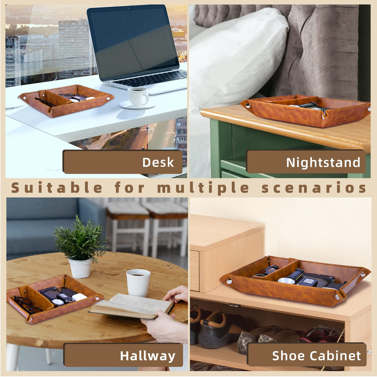 ZAPUVO Gifts for Husband Men Dad Fathers Day,Best Husband Ever PU Leather Valet Tray and Keychain, Anniversary for Men-Birthday Gifts Ideas for Him Boyfriend Who Has Everything from Wife