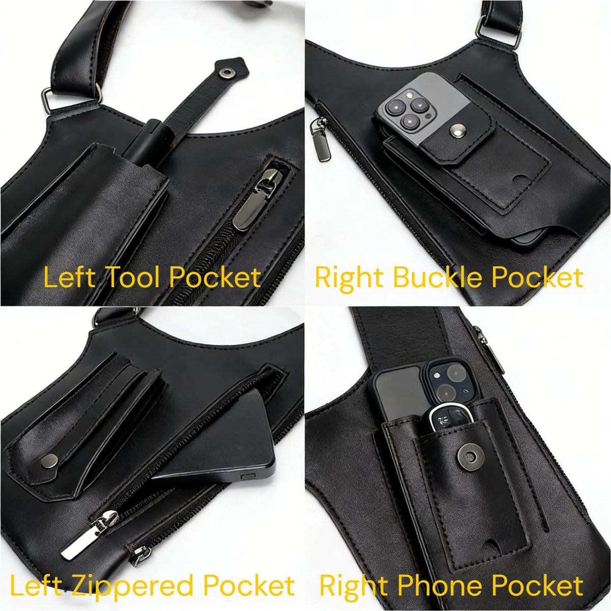 Premium Shoulder Bag for Men, Double Shoulder Armpit Bag Fashion Underarm Holster Wallet Adjustable PU Leather Waterproof Anti-Theft Harness for Men- Boyfriend, Father, Teen Gifts