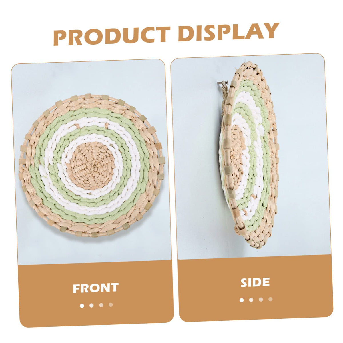 BESTOYARD Nordic Style Straw Wall Decoration 7.79 Inch Woven Hanging Pendant Boho Jute Wall Art for Bedroom Kitchen Home Decor