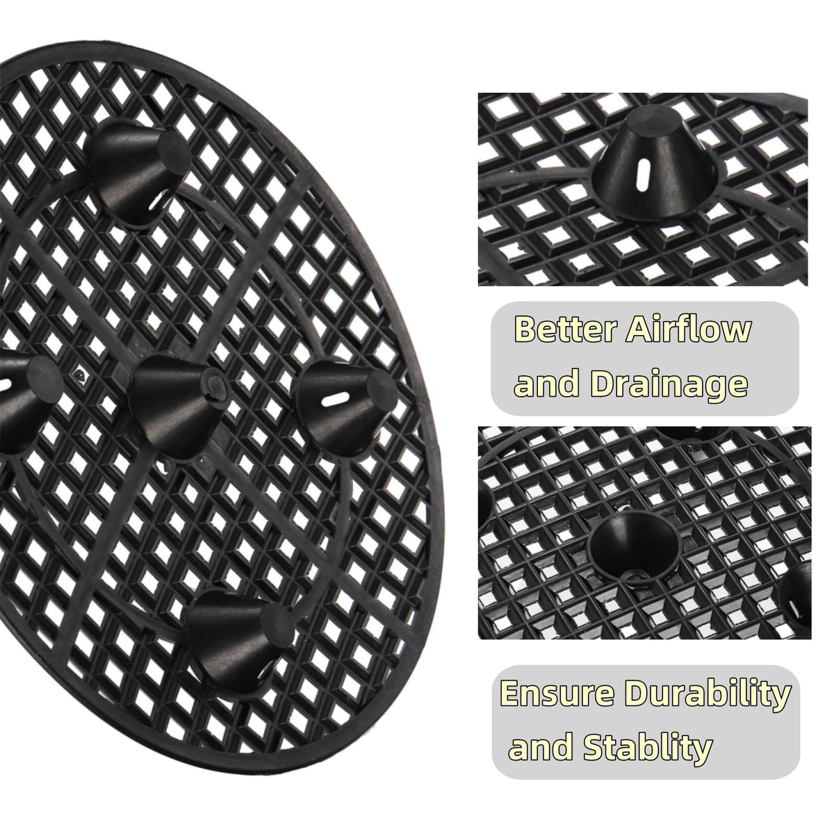 Tlence 15 PCS Plant Level Pot Elevator, 12 inch Plastic Potted Plant Stands, Large Patio Planter Riser Holder, Deck Floor Protector to Prevent Rot Damage, Plant Trivet for Indoor Outdoor Garden